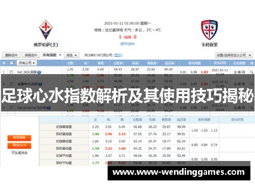 足球心水指数解析及其使用技巧揭秘