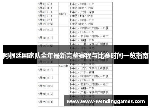 阿根廷国家队全年最新完整赛程与比赛时间一览指南